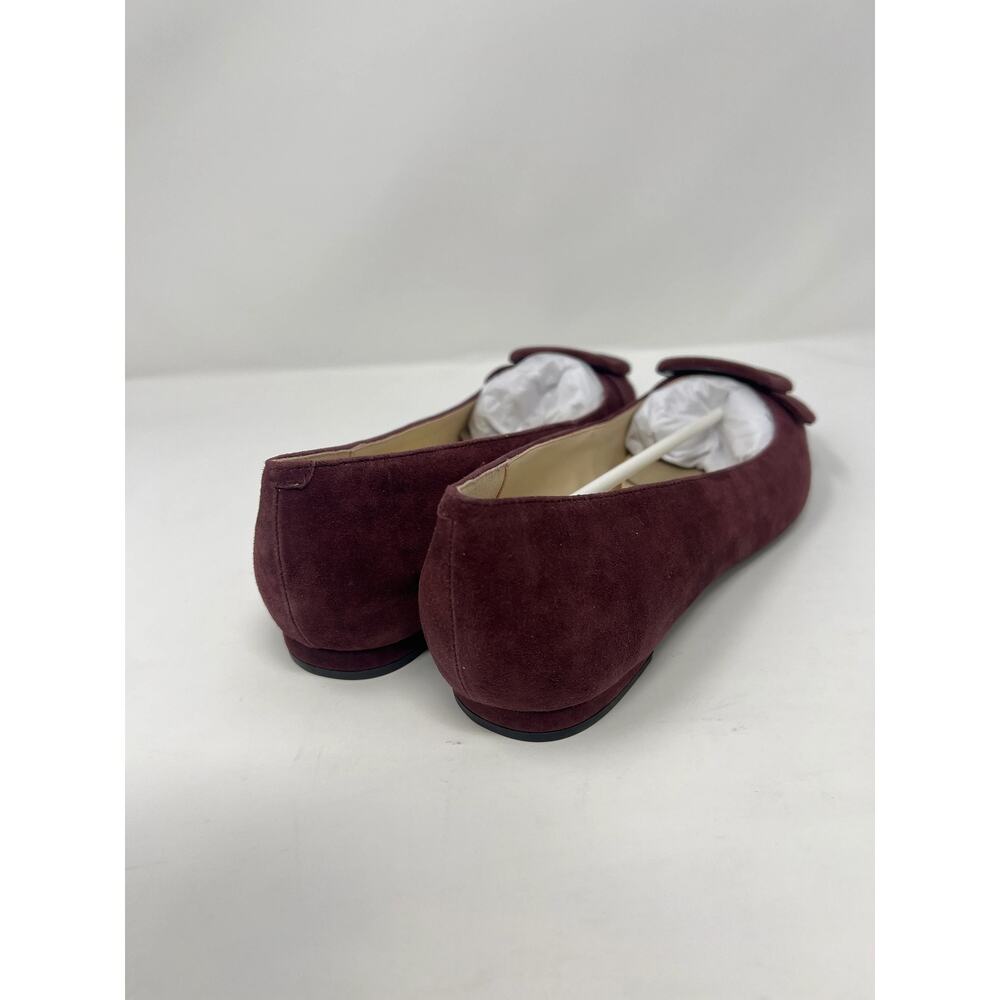 Nine West Women's 9.5M Jesike Burgundy Suede Buckle Flats - Picture 5 of 9